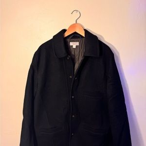 Wallace and Barnes Black Wool Topcoat